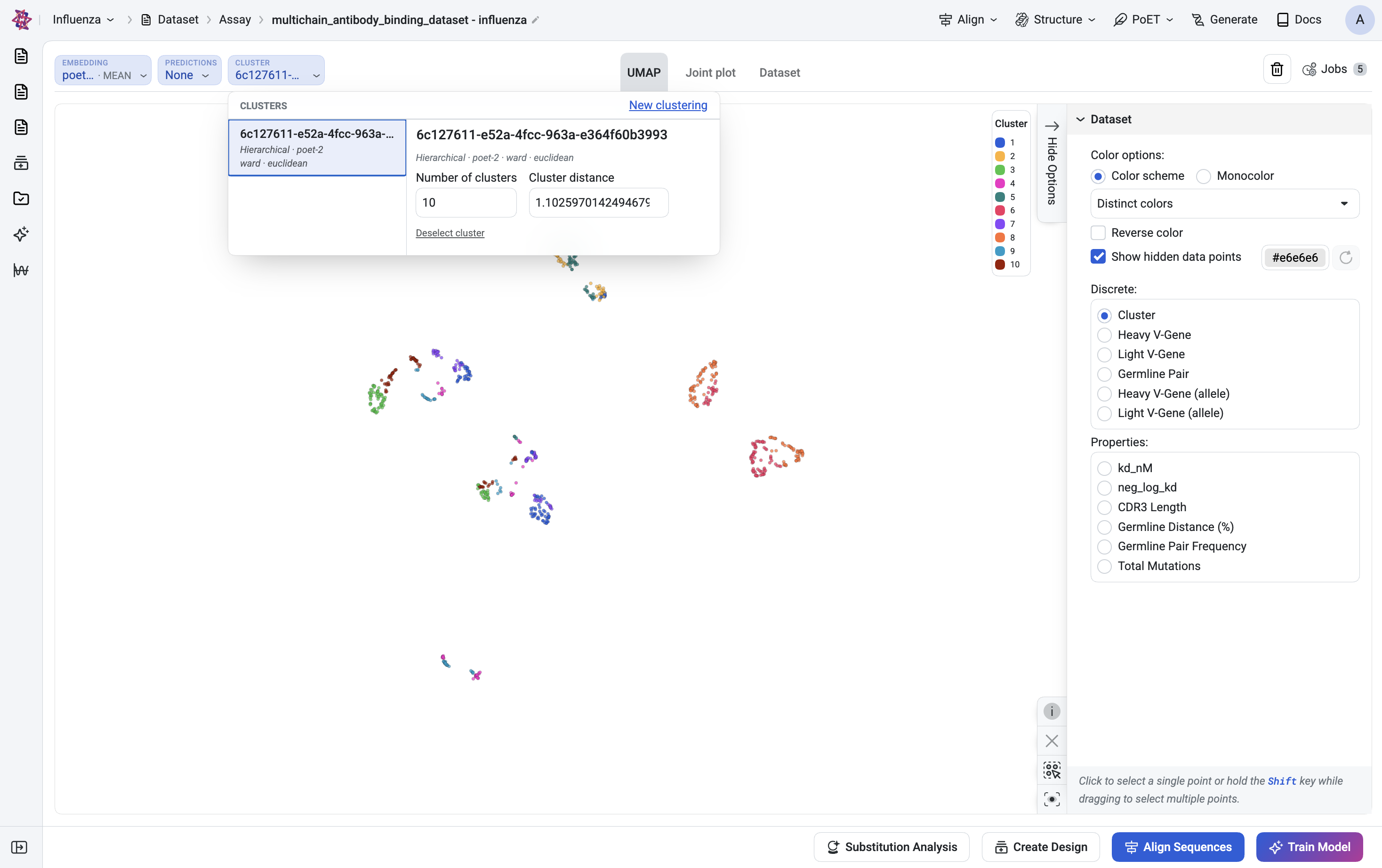 configuring cluster distance and number of clusters