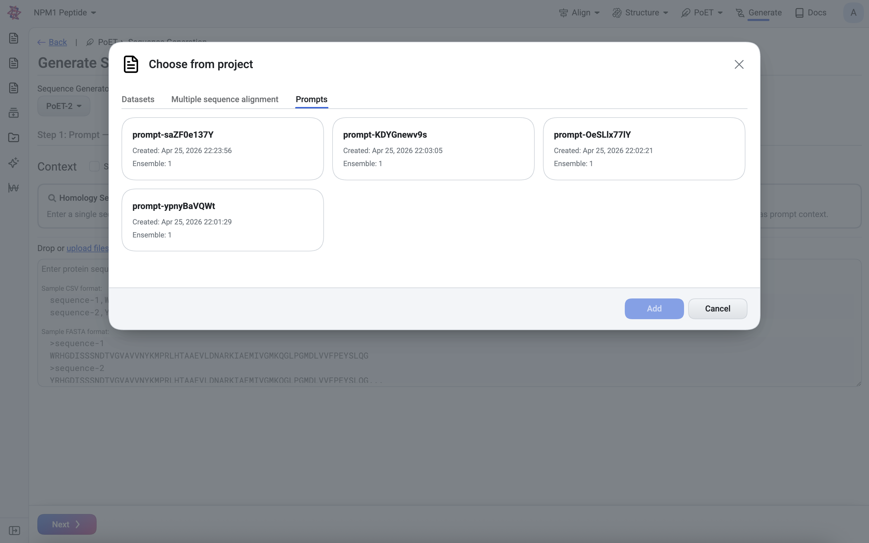 Use existing prompt